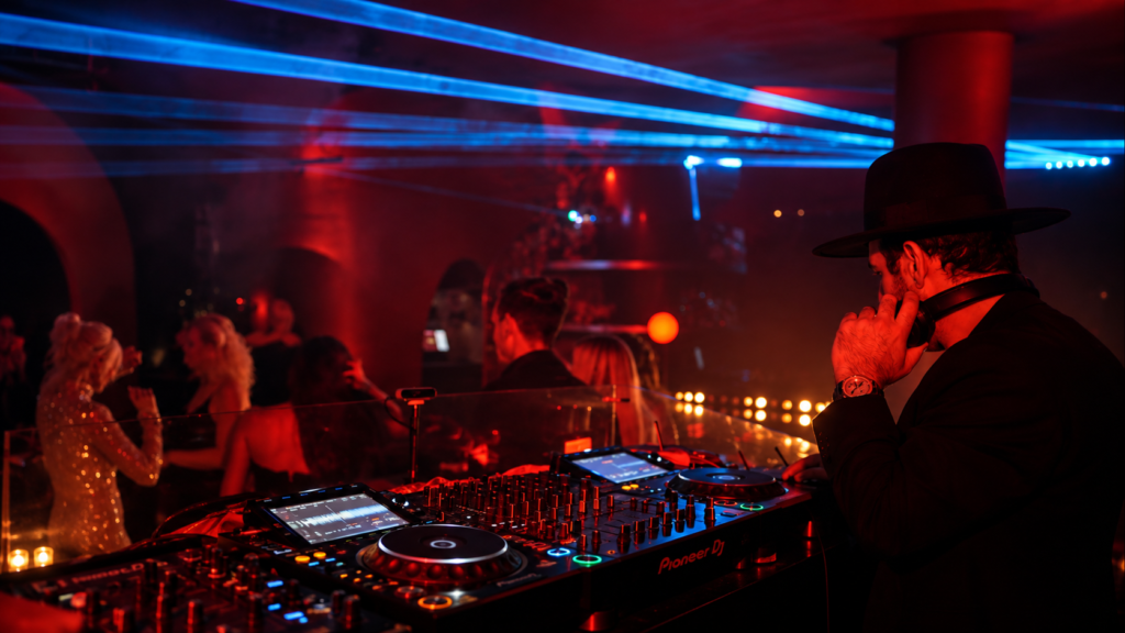 DJ Kroyan aux platines lors de la finale immersive de LE RITUEL ROUGE